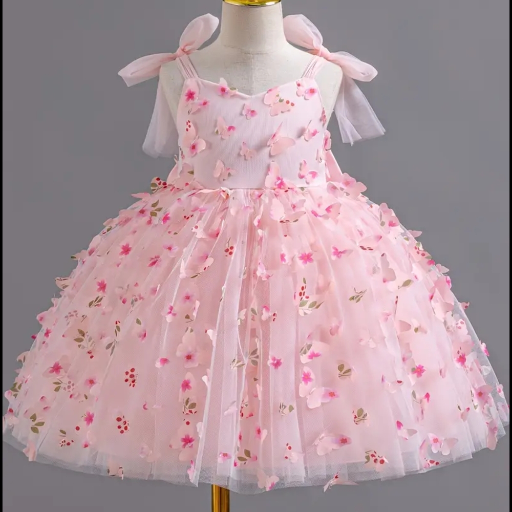 Pink Floral Kids Dress. ( Final Price)